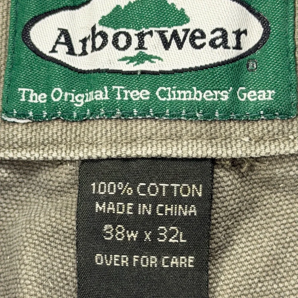 Arborwear Original Tree Climbers Gear Pants Mens 38x32 Green  Canvas Work Dist - Picture 2 of 16